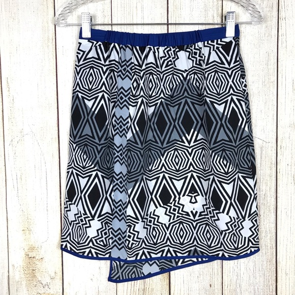 Bar III Geo Print Asymmetrical Wrap Skirt Sz XS - Picture 2 of 6